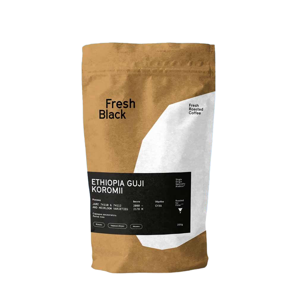 Кава в зернах Fresh Black Ефіопія Коромі, 200 г