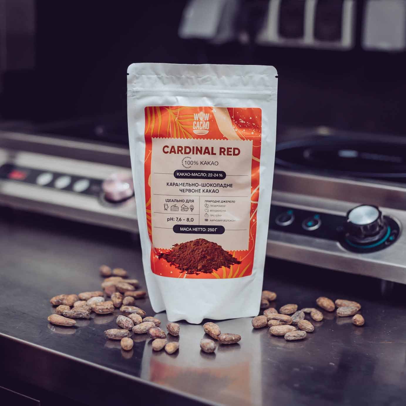 Какао-порошок 100% Какао WOW Cacao CARDINAL RED, 250 г - Зображення 2