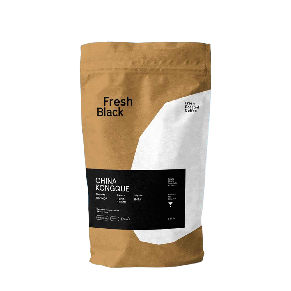 Кава мелена Fresh Black Китай КонгЦюе, 200 г - фільтр