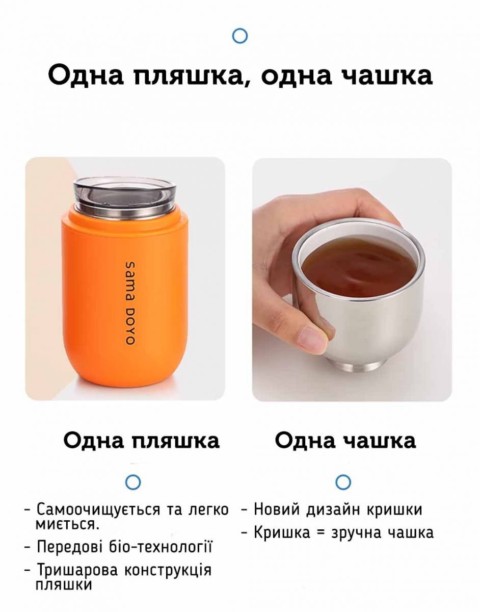 Термос Sama Doyo Yi MC-07, 200 мл - Чорний - Зображення 7