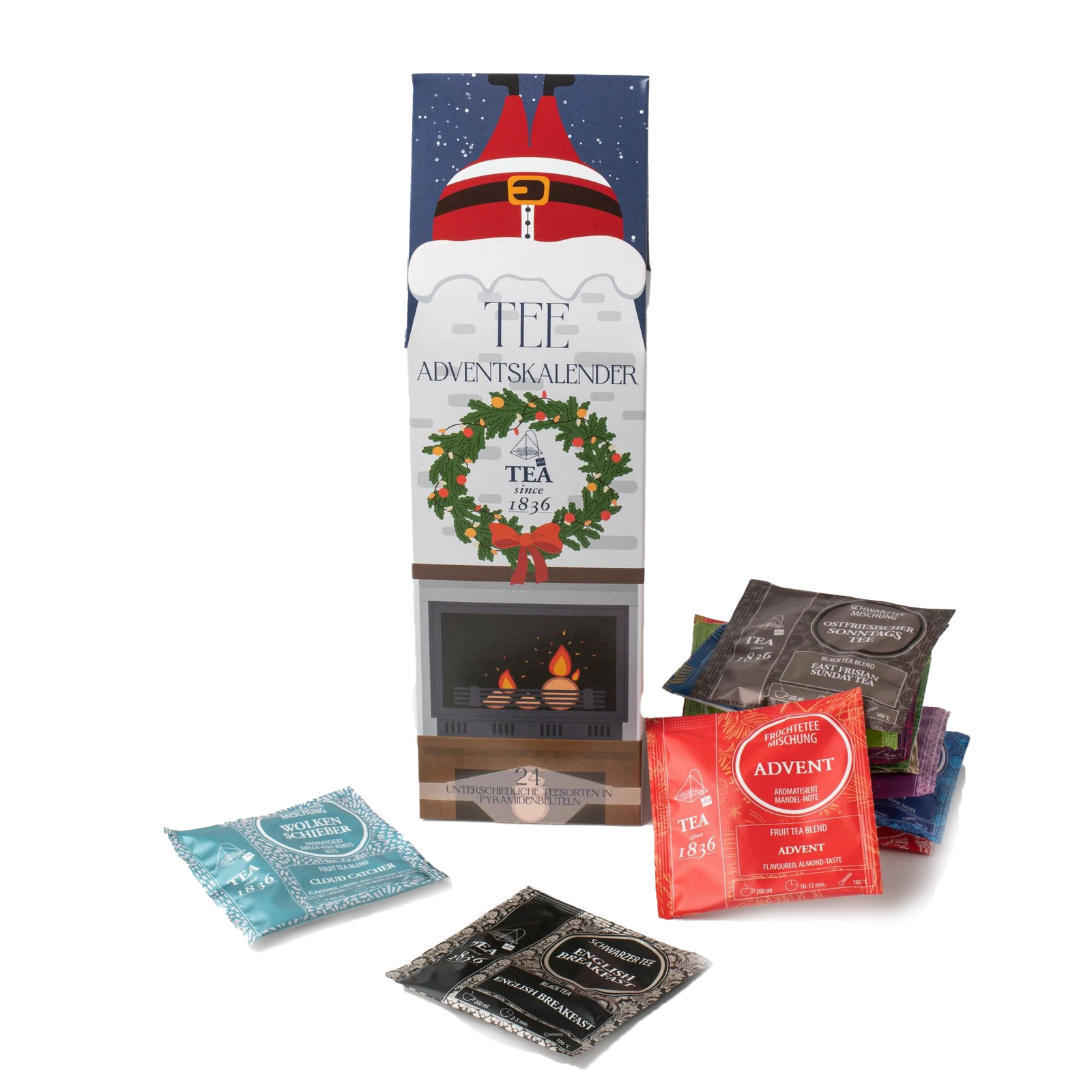 Чайний Адвент-Календар Santa is камін.